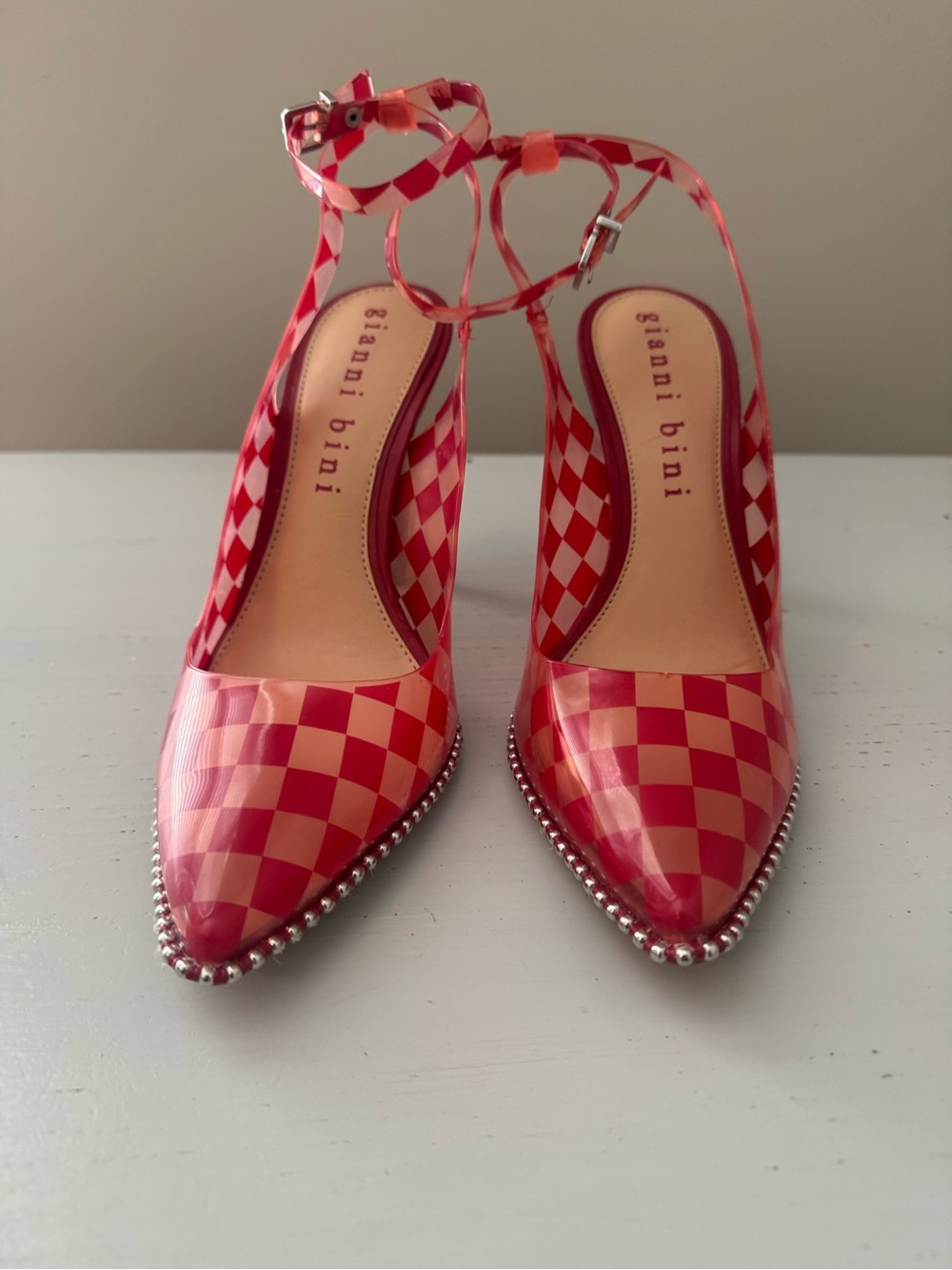 Gianni nini Red Patterned Ankle-Strap Heels - Picture 8 of 8